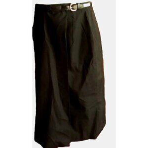 Womens Skirt 27" Vintage 1970's CAROL BRENT BELTED JET BLACK SKORTS SKIRT